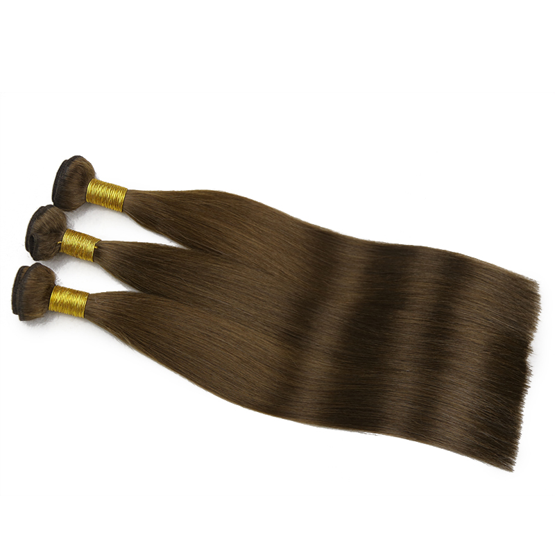 Top sale Russian Hair High Quality Machine Weft Hair Extension Remy Hair Straight Dark Brown